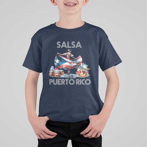 Puerto Rico T Shirt For Kid Salsa Dance Puerto Rican Flag Hispanic Heritage Month TS11 Navy Print Your Wear