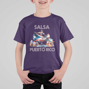 Puerto Rico T Shirt For Kid Salsa Dance Puerto Rican Flag Hispanic Heritage Month TS11 Purple Print Your Wear