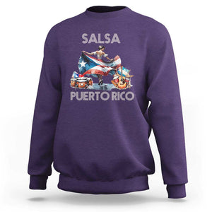 Puerto Rico Sweatshirt Salsa Dance Puerto Rican Flag Hispanic Heritage Month TS11 Purple Print Your Wear