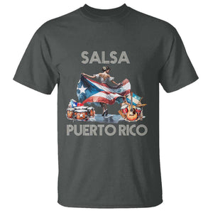 Puerto Rico T Shirt Salsa Dance Puerto Rican Flag Hispanic Heritage Month TS11 Dark Heather Print Your Wear