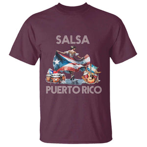 Puerto Rico T Shirt Salsa Dance Puerto Rican Flag Hispanic Heritage Month TS11 Maroon Print Your Wear