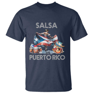 Puerto Rico T Shirt Salsa Dance Puerto Rican Flag Hispanic Heritage Month TS11 Navy Print Your Wear