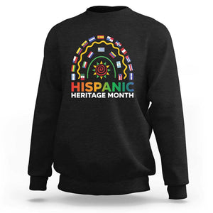 Hispanic Heritage Month Sweatshirt Hispanic Countries Rainbow Flag Sunflower TS11 Black Print Your Wear