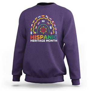 Hispanic Heritage Month Sweatshirt Hispanic Countries Rainbow Flag Sunflower TS11 Purple Print Your Wear