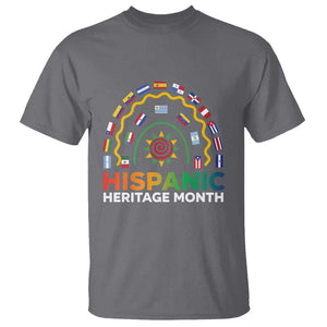 Hispanic Heritage Month T Shirt Hispanic Countries Rainbow Flag Sunflower TS11 Charcoal Print Your Wear