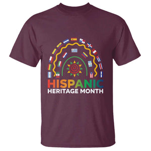 Hispanic Heritage Month T Shirt Hispanic Countries Rainbow Flag Sunflower TS11 Maroon Print Your Wear