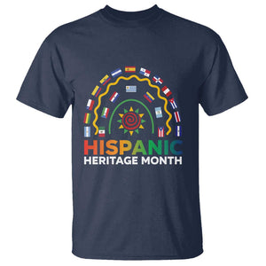 Hispanic Heritage Month T Shirt Hispanic Countries Rainbow Flag Sunflower TS11 Navy Print Your Wear