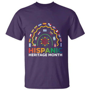 Hispanic Heritage Month T Shirt Hispanic Countries Rainbow Flag Sunflower TS11 Purple Print Your Wear