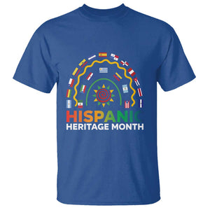 Hispanic Heritage Month T Shirt Hispanic Countries Rainbow Flag Sunflower TS11 Royal Blue Print Your Wear