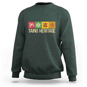 Taino Heritage Sweatshirt Puerto Rico Indigenous Carribbean Culture TS11 Dark Forest Green Print Your Wear