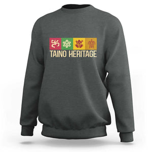 Taino Heritage Sweatshirt Puerto Rico Indigenous Carribbean Culture TS11 Dark Heather Print Your Wear