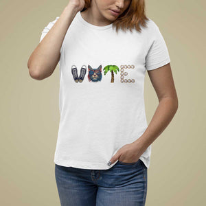 Funny Vote For Kamala T Shirt For Women Voter Rights Shoes Cat Coconut Tree Pearls TS11 White Print Your Wear