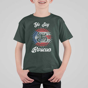 Yo Soy Boricua T Shirt For Kid Puerto Rico Flag Hispanic Heritage Month Taino TS11 Dark Forest Green Print Your Wear