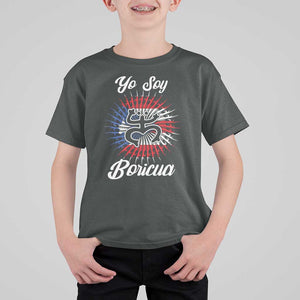 Yo Soy Boricua T Shirt For Kid Puerto Rico Flag Hispanic Heritage Month Taino TS11 Dark Heather Print Your Wear