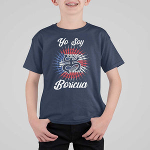 Yo Soy Boricua T Shirt For Kid Puerto Rico Flag Hispanic Heritage Month Taino TS11 Navy Print Your Wear