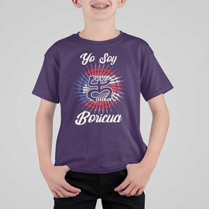 Yo Soy Boricua T Shirt For Kid Puerto Rico Flag Hispanic Heritage Month Taino TS11 Purple Print Your Wear