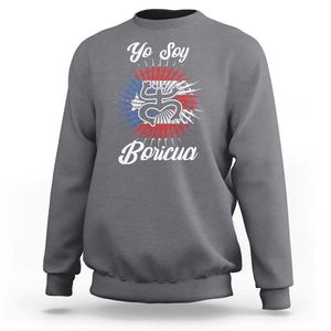 Yo Soy Boricua Sweatshirt Puerto Rico Flag Hispanic Heritage Month Taino TS11 Charcoal Print Your Wear