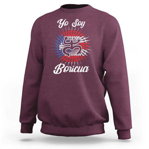 Yo Soy Boricua Sweatshirt Puerto Rico Flag Hispanic Heritage Month Taino TS11 Maroon Print Your Wear