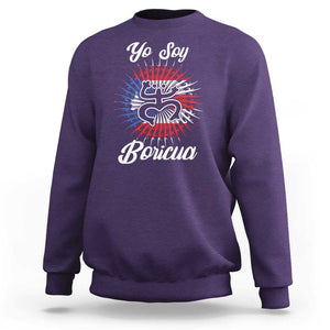 Yo Soy Boricua Sweatshirt Puerto Rico Flag Hispanic Heritage Month Taino TS11 Purple Print Your Wear