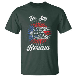 Yo Soy Boricua T Shirt Puerto Rico Flag Hispanic Heritage Month Taino TS11 Dark Forest Green Print Your Wear