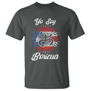 Yo Soy Boricua T Shirt Puerto Rico Flag Hispanic Heritage Month Taino TS11 Dark Heather Print Your Wear