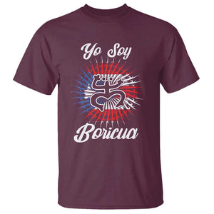 Yo Soy Boricua T Shirt Puerto Rico Flag Hispanic Heritage Month Taino TS11 Maroon Print Your Wear