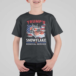 Funny Trump 2024 T Shirt For Kid Trump's Snowflake Removal Service US Flag TS11 Black Print Your Wear