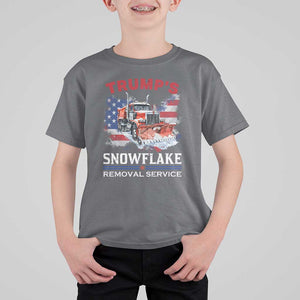 Funny Trump 2024 T Shirt For Kid Trump's Snowflake Removal Service US Flag TS11 Charcoal Print Your Wear