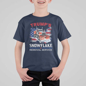 Funny Trump 2024 T Shirt For Kid Trump's Snowflake Removal Service US Flag TS11 Navy Print Your Wear