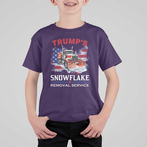 Funny Trump 2024 T Shirt For Kid Trump's Snowflake Removal Service US Flag TS11 Purple Print Your Wear