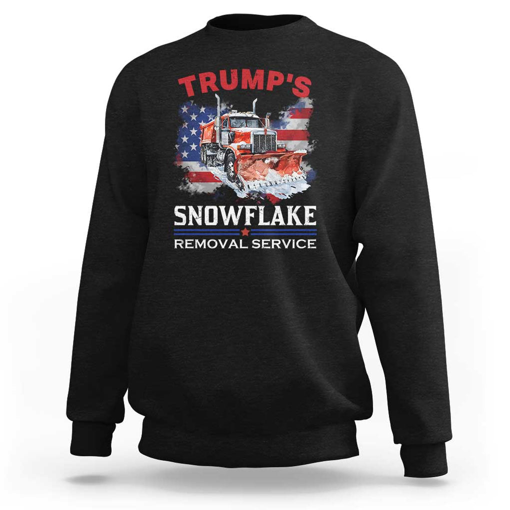 Funny Trump 2024 Sweatshirt Trump's Snowflake Removal Service US Flag TS11 Black Print Your Wear