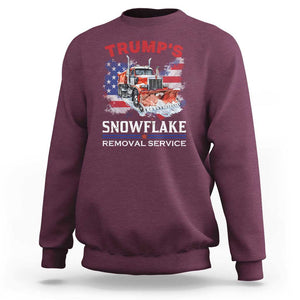 Funny Trump 2024 Sweatshirt Trump's Snowflake Removal Service US Flag TS11 Maroon Print Your Wear