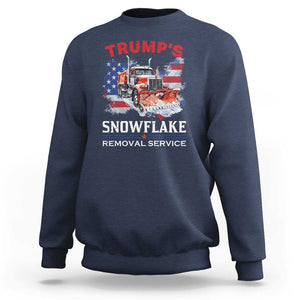 Funny Trump 2024 Sweatshirt Trump's Snowflake Removal Service US Flag TS11 Navy Print Your Wear