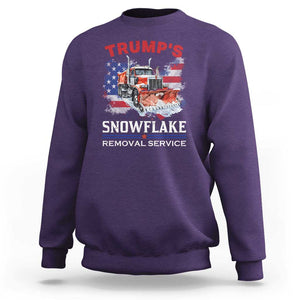 Funny Trump 2024 Sweatshirt Trump's Snowflake Removal Service US Flag TS11 Purple Print Your Wear