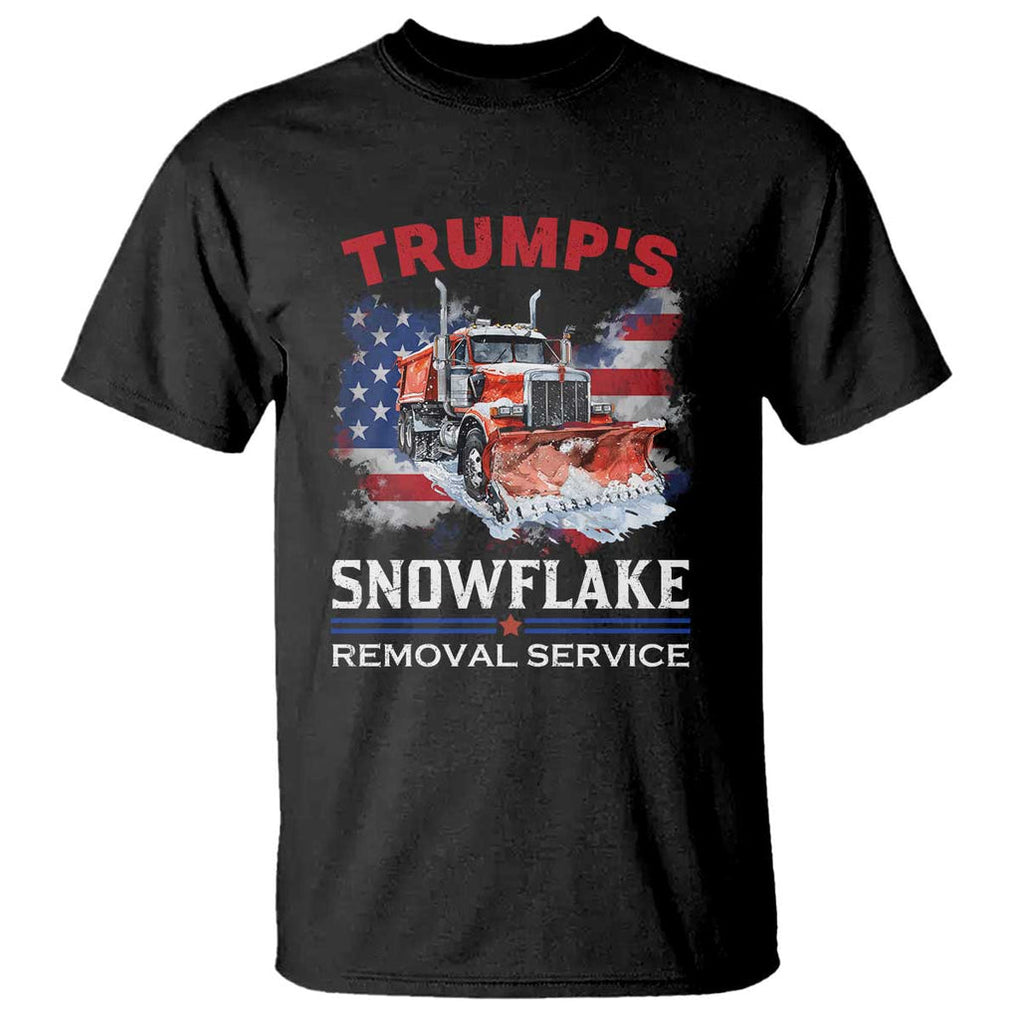 Funny Trump 2024 T Shirt Trump's Snowflake Removal Service US Flag TS11 Black Print Your Wear