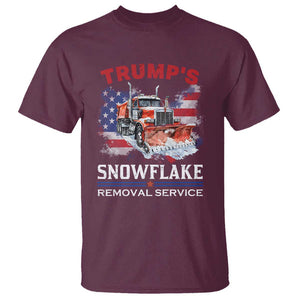 Funny Trump 2024 T Shirt Trump's Snowflake Removal Service US Flag TS11 Maroon Print Your Wear