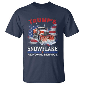 Funny Trump 2024 T Shirt Trump's Snowflake Removal Service US Flag TS11 Navy Print Your Wear