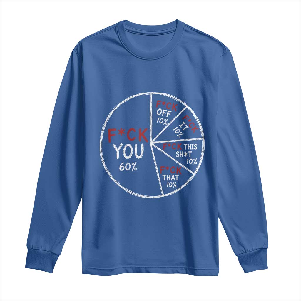 Funny Fck You Pie Chart Long Sleeve Shirt Math Sarcastic Humor TS11 Royal Blue Print Your Wear