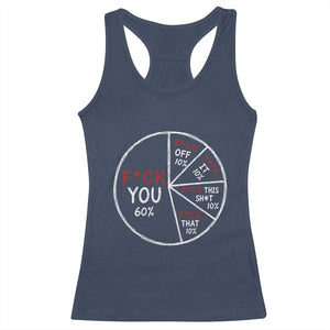 Funny Fck You Pie Chart Racerback Tank Top Math Sarcastic Humor TS11 Navy Print Your Wear