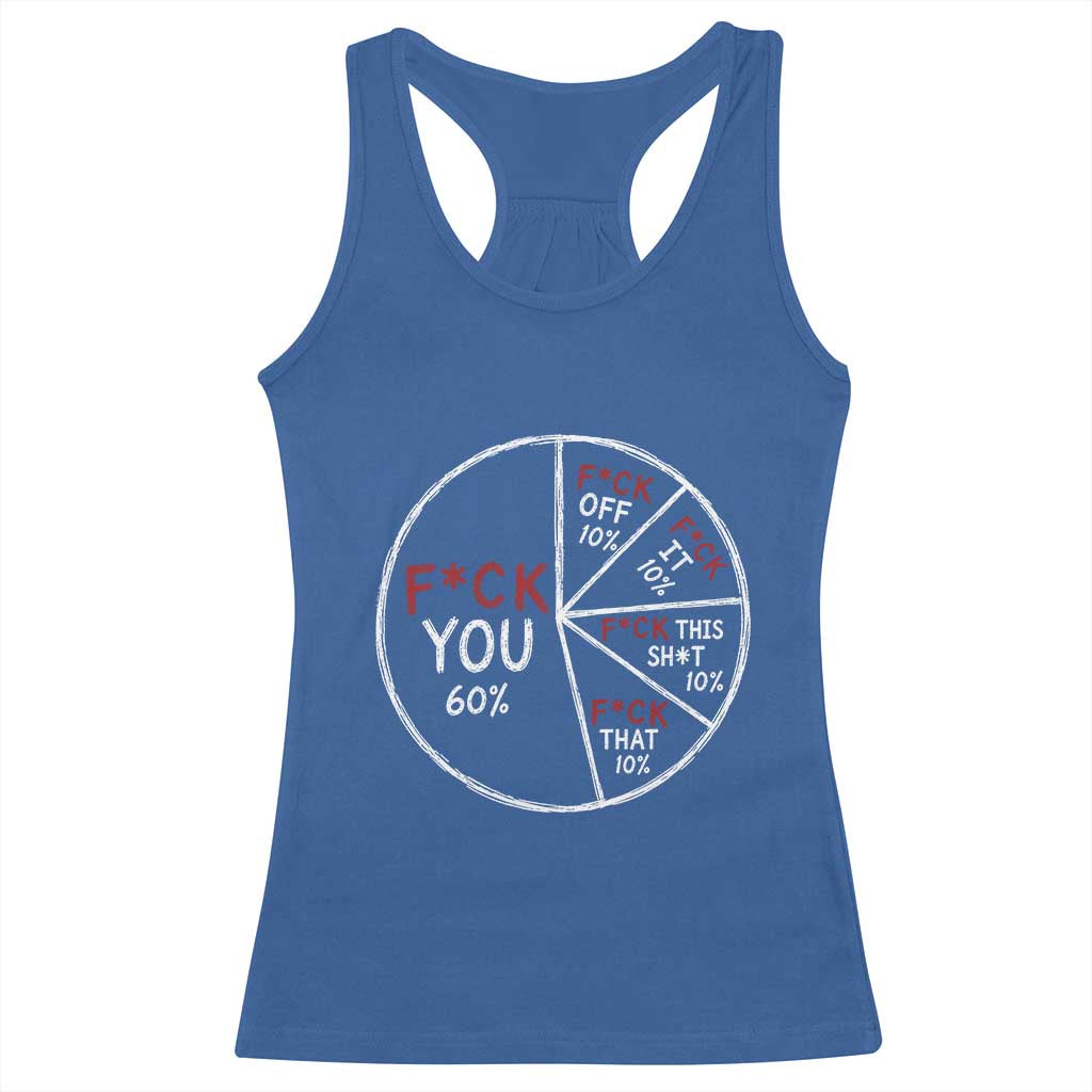 Funny Fck You Pie Chart Racerback Tank Top Math Sarcastic Humor TS11 Royal Blue Print Your Wear