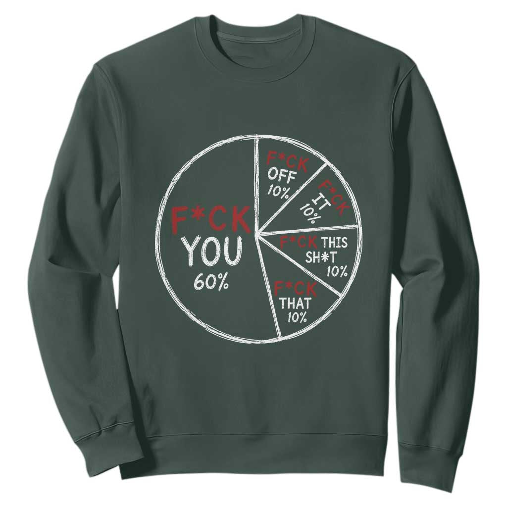 Funny Fck You Pie Chart Sweatshirt Math Sarcastic Humor TS11 Dark Forest Green Print Your Wear