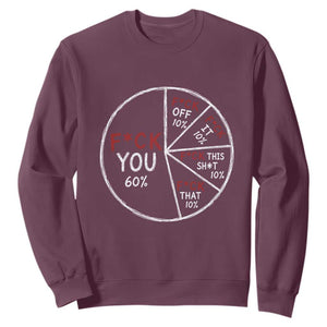Funny Fck You Pie Chart Sweatshirt Math Sarcastic Humor TS11 Maroon Print Your Wear