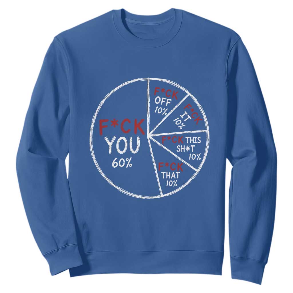 Funny Fck You Pie Chart Sweatshirt Math Sarcastic Humor TS11 Royal Blue Print Your Wear