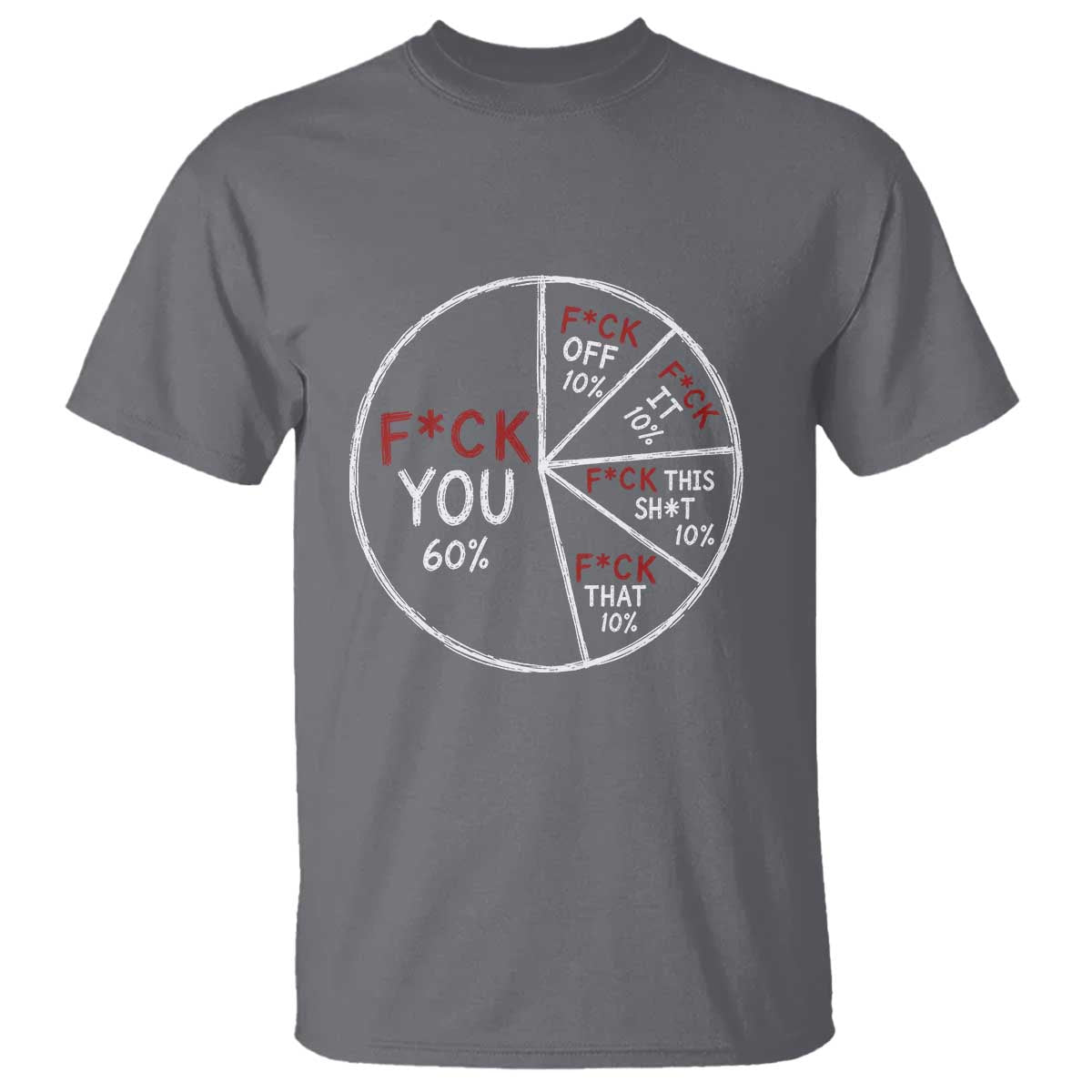 Funny Fck You Pie Chart T Shirt Math Sarcastic Humor TS11 Charcoal Print Your Wear