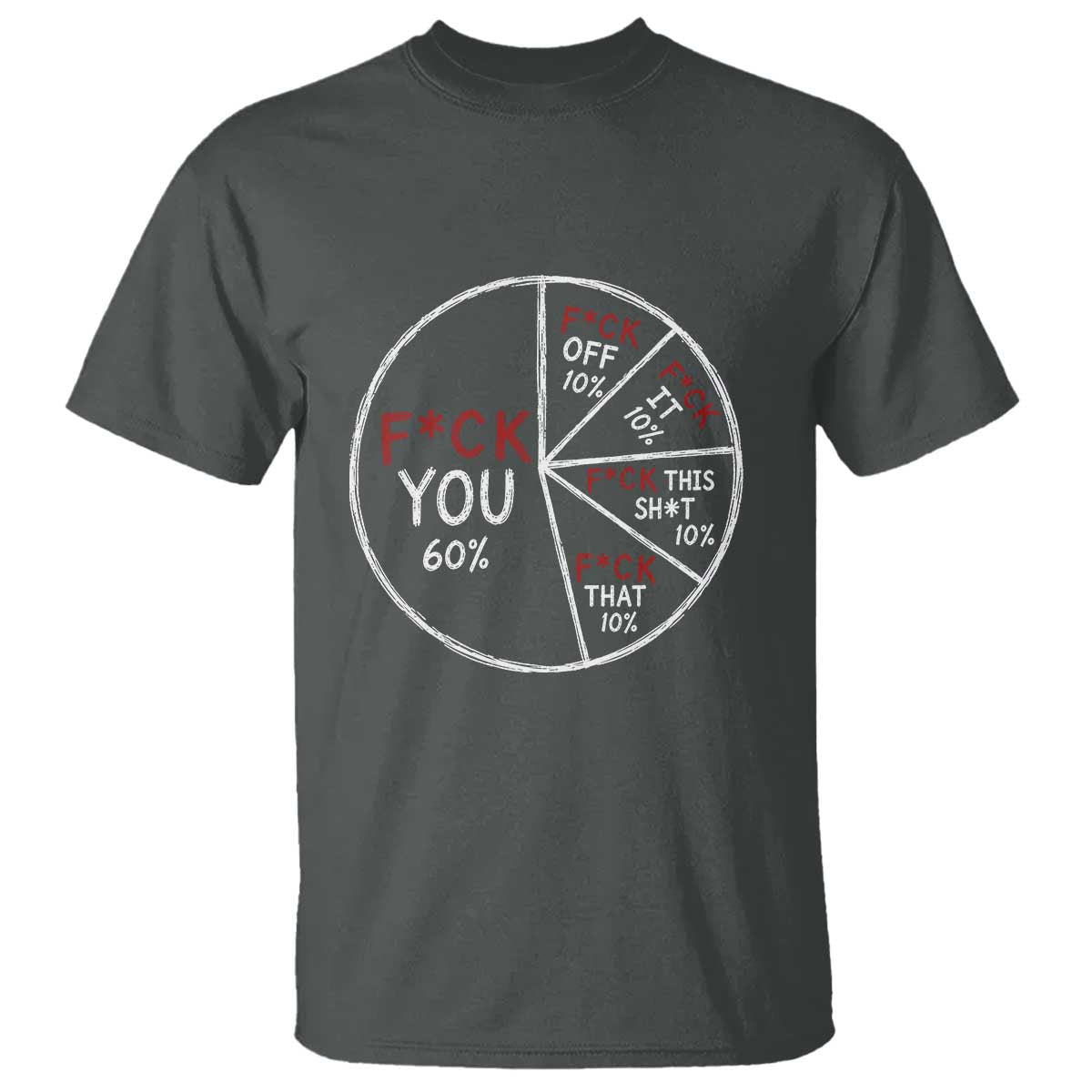Funny Fck You Pie Chart T Shirt Math Sarcastic Humor TS11 Dark Heather Print Your Wear
