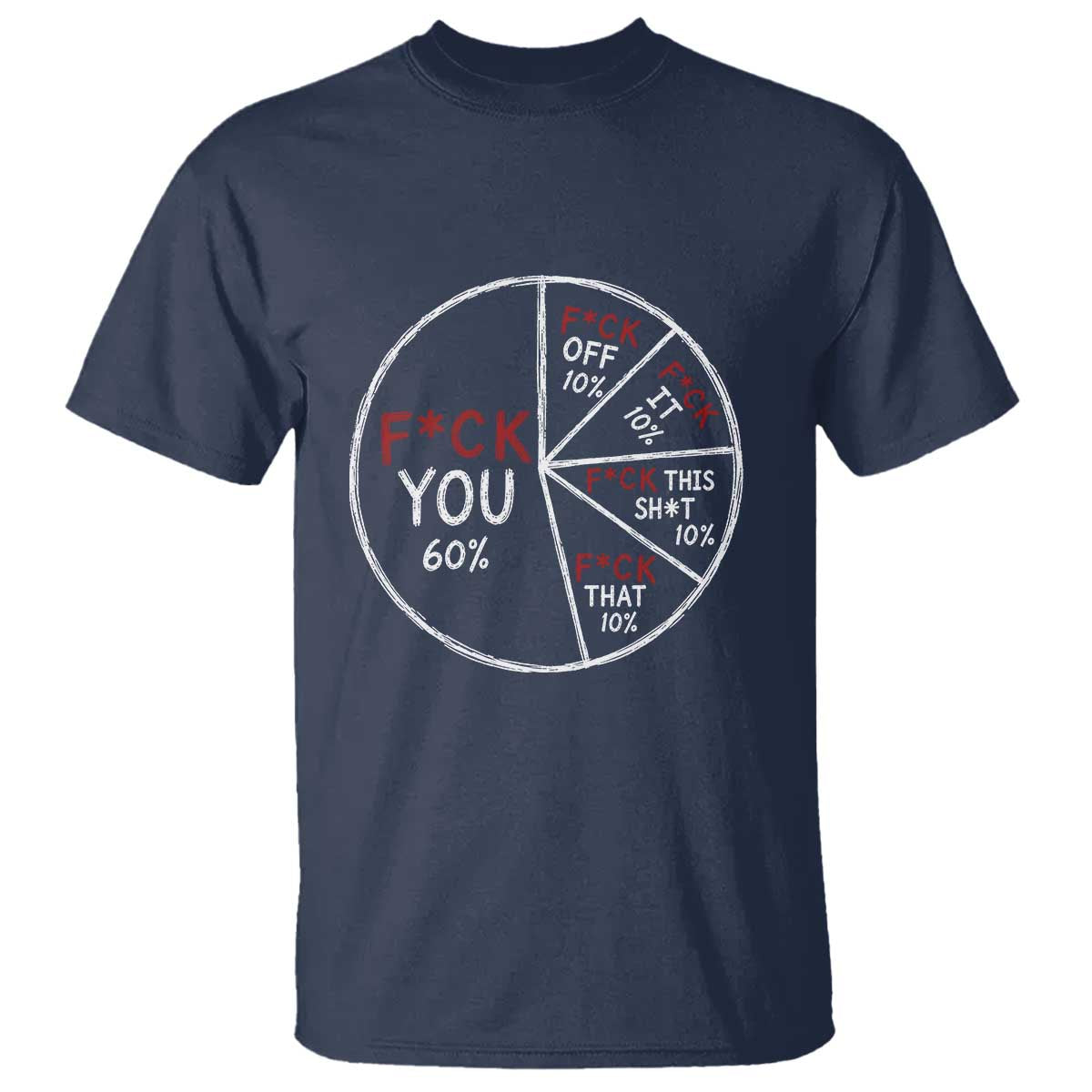 Funny Fck You Pie Chart T Shirt Math Sarcastic Humor TS11 Navy Print Your Wear