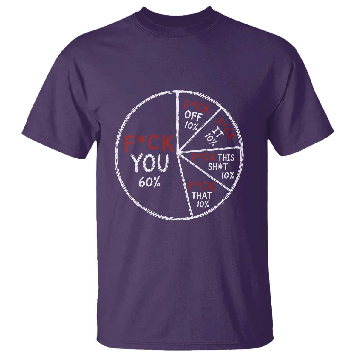 Funny Fck You Pie Chart T Shirt Math Sarcastic Humor TS11 Purple Print Your Wear
