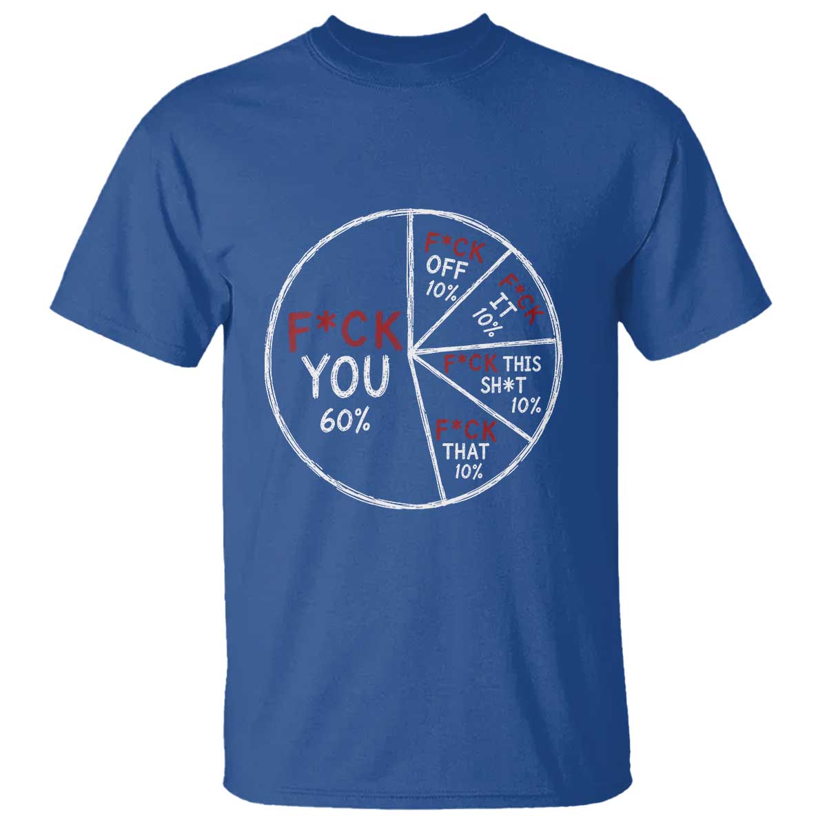 Funny Fck You Pie Chart T Shirt Math Sarcastic Humor TS11 Royal Blue Print Your Wear