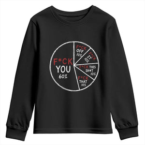Funny Fck You Pie Chart Youth Sweatshirt Math Sarcastic Humor TS11 Black Print Your Wear