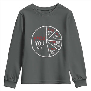 Funny Fck You Pie Chart Youth Sweatshirt Math Sarcastic Humor TS11 Dark Heather Print Your Wear